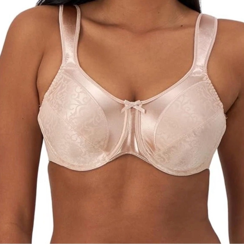 Bali Minimizer Bra Size 42DDD Satin Tracin Underwire Bustline Slimmer New Nude